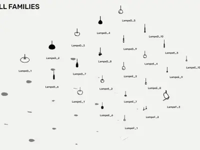 Ceiling lamps - Pack of revit families 3D model