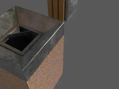 Street Trash can 3d model Low-poly 3D model