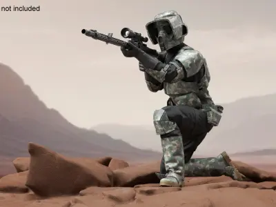  Star Wars Scout Trooper Armor Forest Camouflage Rigged for Maya 
