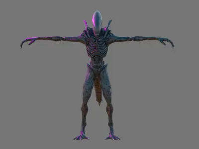 Alien Xenomorph 3D Production Model Rigged  3D model