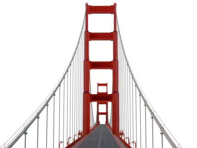 Steel Suspension Golden Gate Bridge 3D model