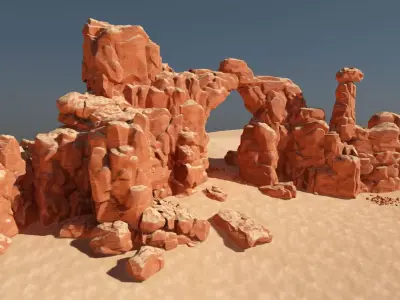 Godot Cliffs and Rocks Asset Pack 1 Low-poly 3D model