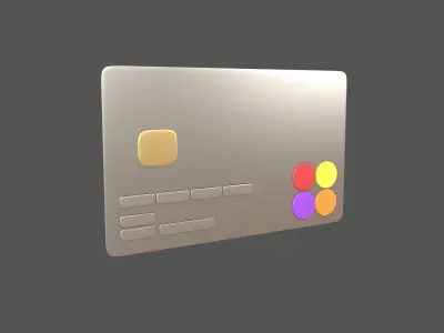 Cartoon Credit Card v2 007 Low-poly 3D model