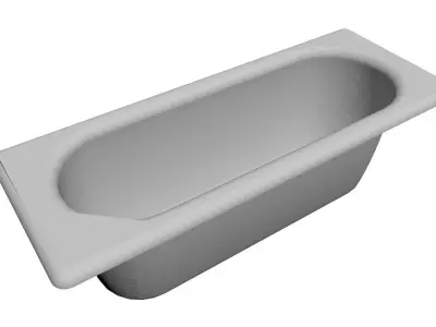 Bathroom-bath rectangular bathtub Low-poly 3D model
