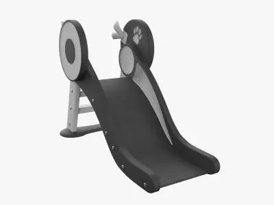 Kid Park Slide Park Equipment Interior Black 3D model