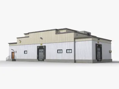 Factory x10 Low-poly 3D model