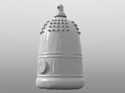 Old Japanese Bell Low-poly 3D model