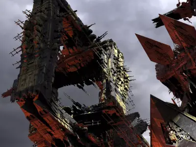 Science facility labs space station exteriors 3D model