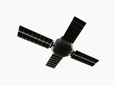 Satellite H05 Steel Blue - SciFi Space Design Low-poly 3D model