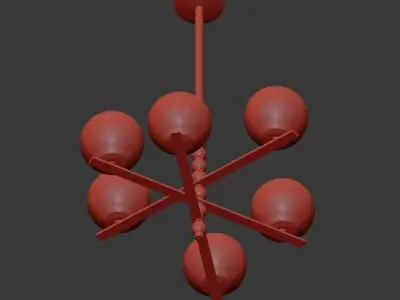GRANVILLE chandelier with balls hanging from it 3D model