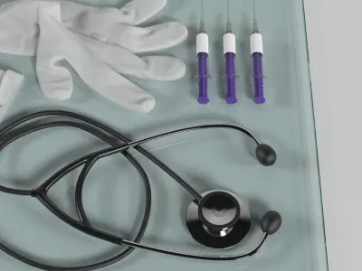 Hospital Tray and Equipment 3D model