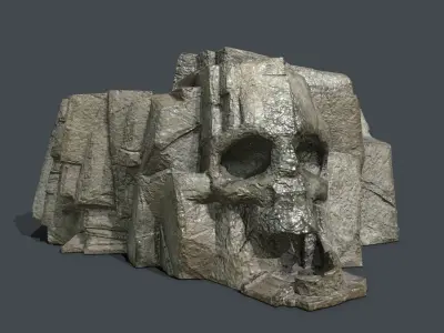 Skull Rock Low-poly 3D model 12