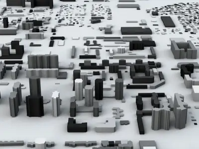 Astana Streets and Buildings 3D model