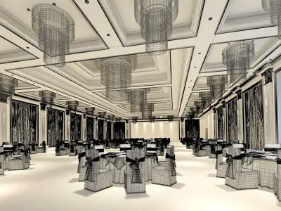 Business Restaurant - Coffee - Banquet  223 3D model