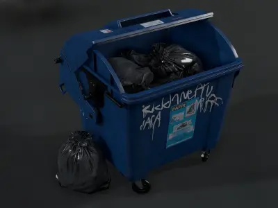 Recycling container A Low-poly 3D model