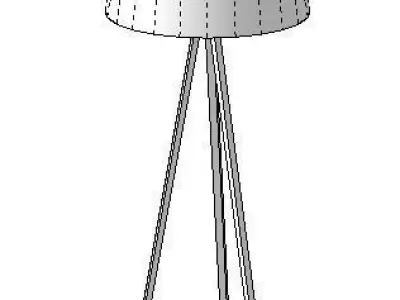 tripod floor lamp 150cm high Low-poly 3D model