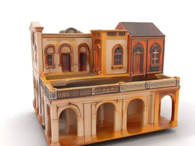 Mediterranean Villa model pack Low-poly 3D model