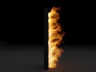 Burning door vdb 3D model