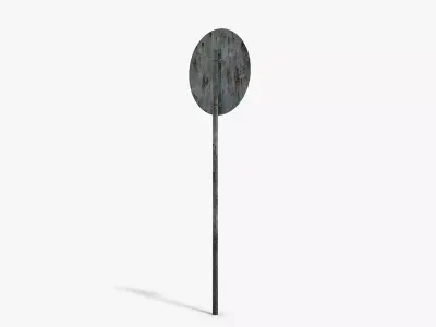 Damaged No Entry Sign Low-poly 3D model