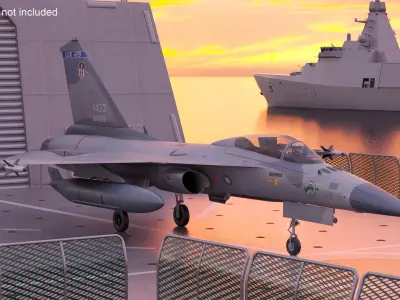  Military Fighting Jet AIDC F-CK-1 Ching-Kuo Rigged for Maya 