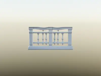 Concrete Balustrade Free 3D model