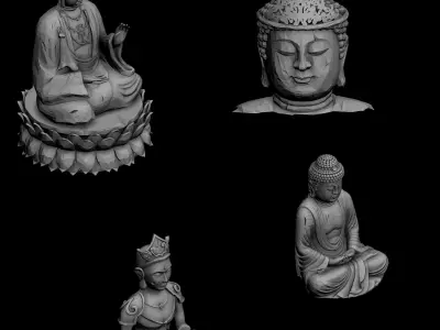 Sculpture - Pool Buddha 12 3D model