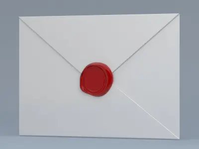 Envelope With Red Seal 3D model