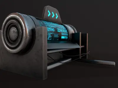 SCI-FI ROCKET Low-poly 3D model