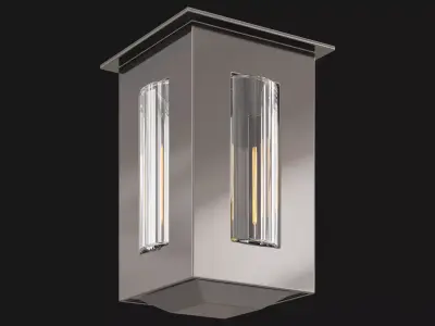 Corrugated Glass Flush Mount 3D model