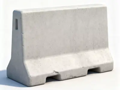 Stylized Concrete Road Barrier 3D Model 3D Model Low-poly 3D model