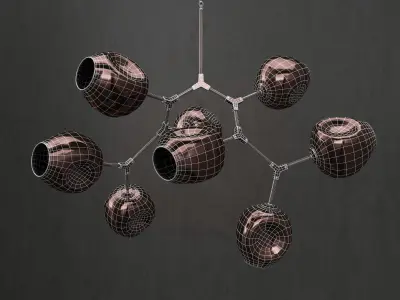 Branching bubble 8 lamps 2 3D model