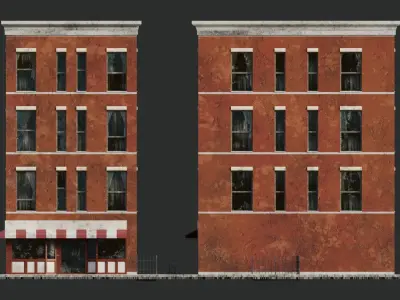 Building Block Low-poly 3D model