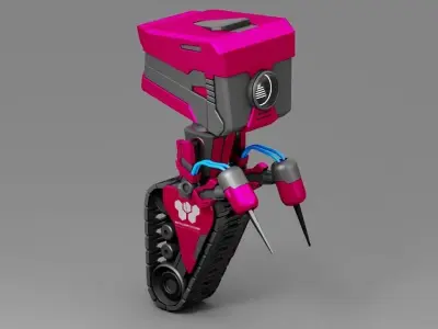 Utility bot  rigged - animated character 3D model