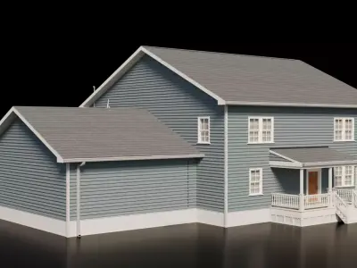 American Cottage House 2 Low-poly 3D model