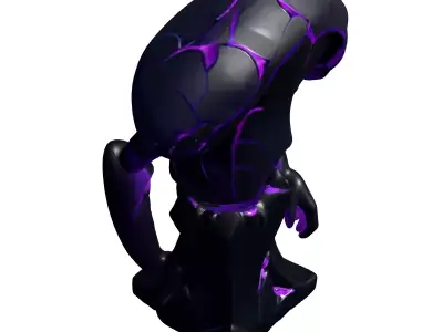 Mystic Stone Golem Statue Low-poly 3D model