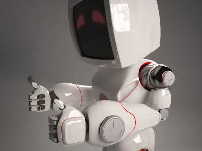 Robot giving thumbs 3D model