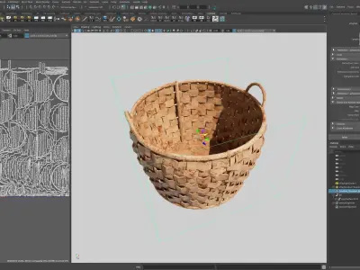 Hong Kong Wooden Basket 3D model