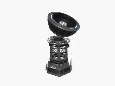 SciFi Antenna Tower A07 Black - Sci Fi Exterior Design Low-poly 3D model