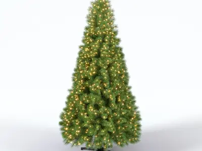 Christmas Tree 9 feet With Lights 3D model