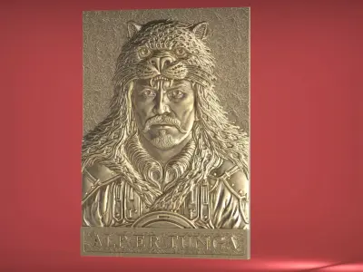 Alp Er Tunga Relief Portrait 3D print model