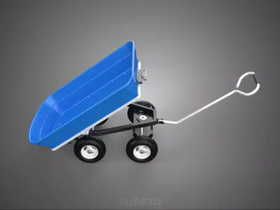 TIPPER POLYPROPYLENE PP TRAY BED GARDEN CART TROLLEY WHEELBARROW 3D model