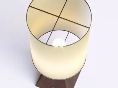 Wooden Desk Lamp 3D model