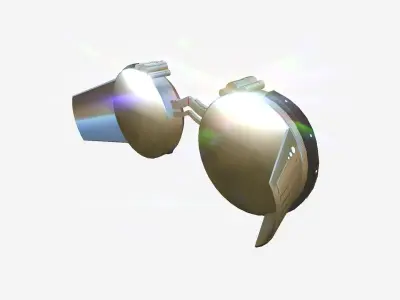 SciFi Glasses G10 Aluminum - Character Design Fashion Low-poly 3D model