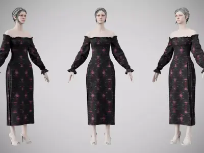 Dress 12 Light Burst Static Low-poly 3D model