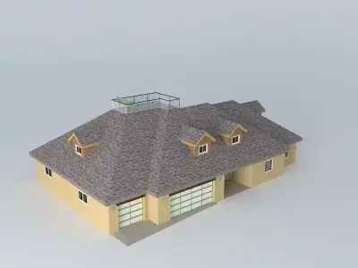 Hip Roof House Free 3D model