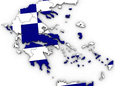 Political Map of Greece 3D model