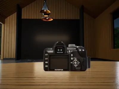 OLYMPUS E-510 DSLR Camera - Idle Low poly Model Free low-poly 3D model