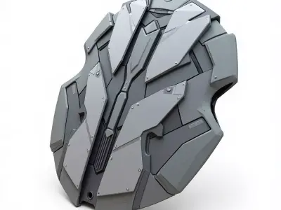 sci-fi fantasy shield 3D print model shop