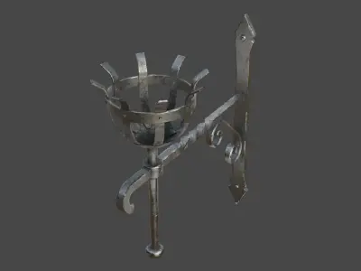 Gothic Torch Low-poly 3D model