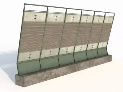 Noise barrier Low-poly 3D model